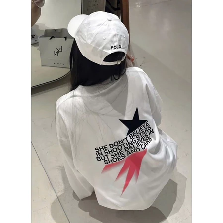 Longtee - Áo thun tay dài shooting star nam nữ form rộng cotton cao cấp